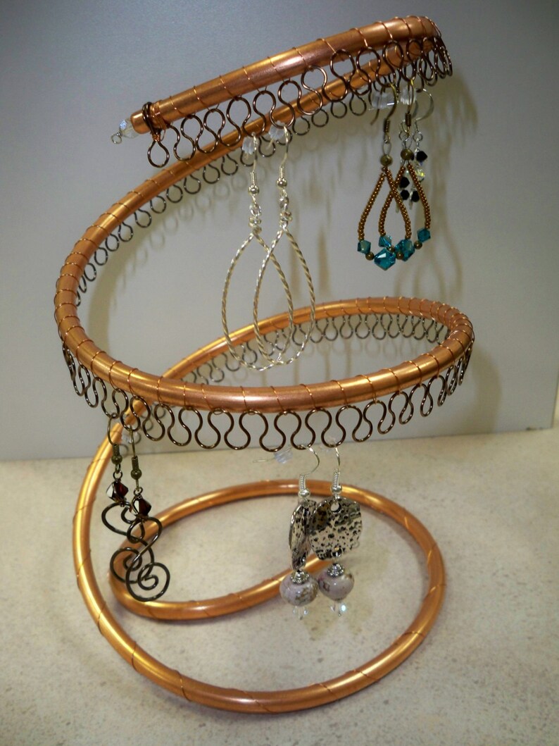 Spiral Copper Earring Tree Holder Organizer about 40 pairs Etsy