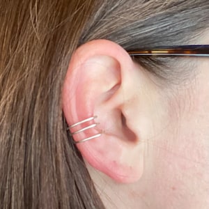 Simple wire ear cuff, handcrafted, non pierced earring alternative, ear wrap, huggie, 4 color options