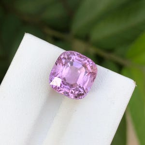 9.80 CT Pink Kunzite Gemstone: Faceted Cushion Cut, Afghanistan