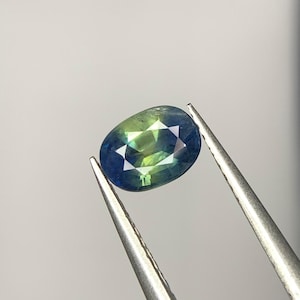Natural Bi-Color Sapphire Oval Cut, 1.36CT Bi-color Sapphire, Loose Sapphire, Genuine Gemstone Faceted Sapphire