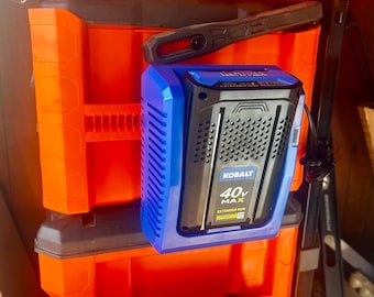 Cargador de batería Kobalt de 40 V con montaje en riel lateral para Klein MODbox (para KRC 840-03)