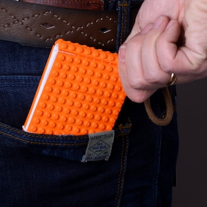 Orange Geldbörse mit original LEGO Steine versandkostenfrei