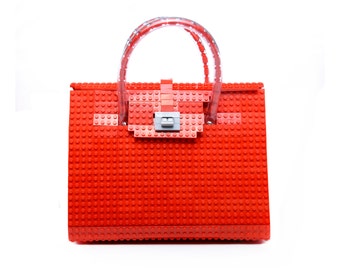 The Brick Bag in red made entirely of LEGO® bricks FREE SHIPPING handbag lego trending fashion gift idea