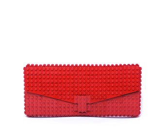 Dark red clutch purse made with LEGO® bricks FREE SHIPPING purse handbag legobag trending fashion