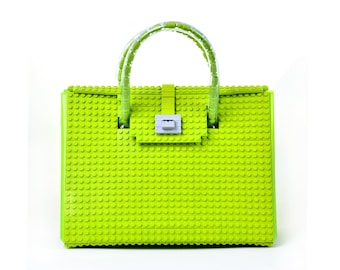 The Brick Bag in lime made entirely of LEGO® bricks FREE SHIPPING lego gift handbag trending fashion