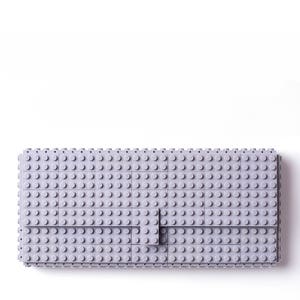 Light grey clutch purse made with LEGO® bricks FREE SHIPPING purse handbag legobag trending fashion image 1