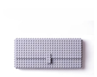 Light grey clutch purse made with LEGO® bricks FREE SHIPPING purse handbag legobag trending fashion