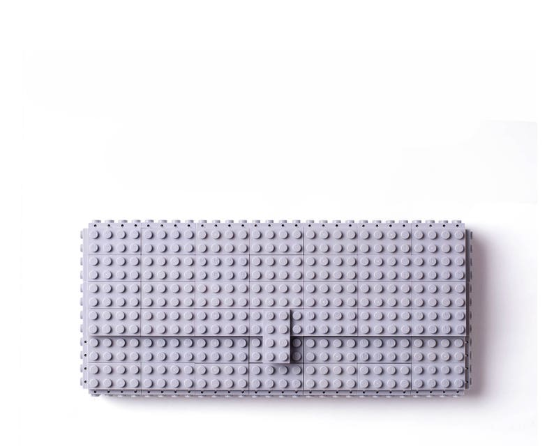 Light grey clutch purse made with LEGO® bricks FREE SHIPPING purse handbag legobag trending fashion image 1
