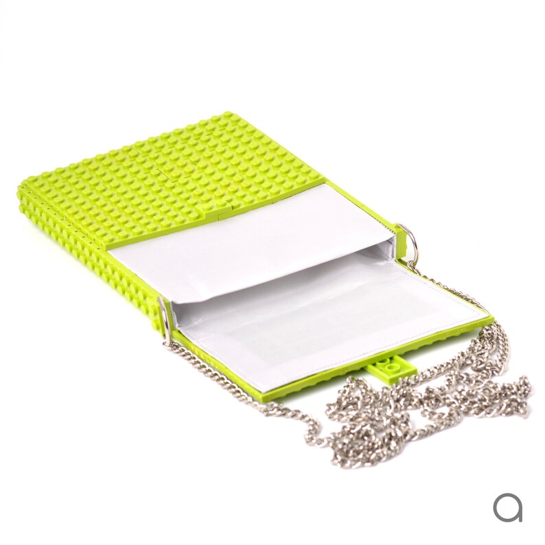 Lime hip clutch on a chain made entirely with LEGO® bricks FREE SHIPPING crossbody purse handbag lego gift image 5