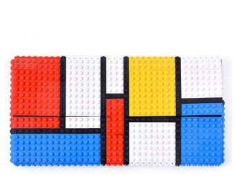 Mondrian tribute oversize clutch made entirely with LEGO bricks