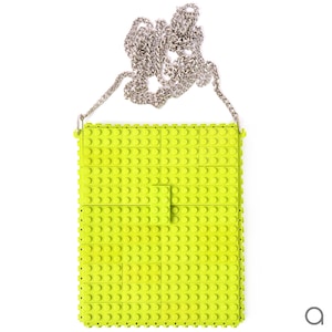 Lime hip clutch on a chain made entirely with LEGO® bricks FREE SHIPPING crossbody purse handbag lego gift image 1