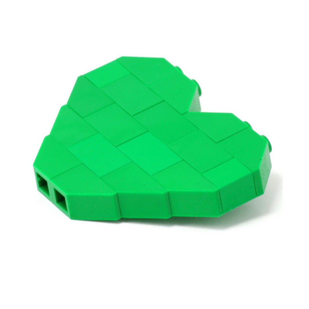 Green Heart Brooch Made With LEGO Bricks Etsy