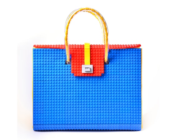 The Brick Bag in blue, red & yellow - 32cm size FREE SHIPPING original LEGO® bricks lego gift handbag trending fashion