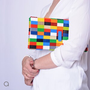 Oversize multicolor clutch made entirely of LEGO bricks FREE SHIPPING image 2