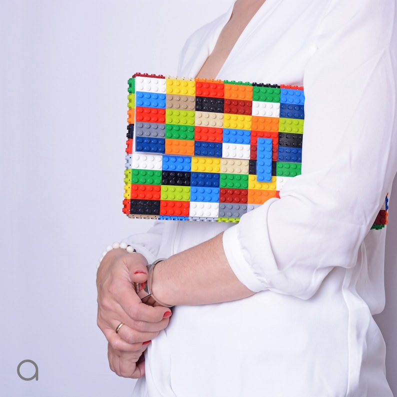 Oversize multicolor clutch made entirely of LEGO bricks FREE SHIPPING image 2