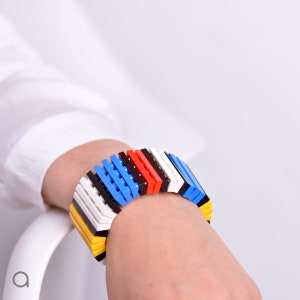 MONDRIAN striped bracelet made with LEGO bricks