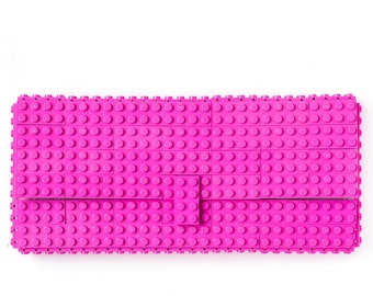 Dark pink clutch purse made with LEGO® bricks FREE SHIPPING purse handbag legobag trending fashion