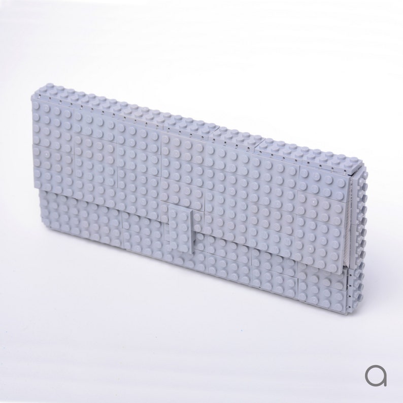 Light grey clutch purse made with LEGO® bricks FREE SHIPPING purse handbag legobag trending fashion image 3