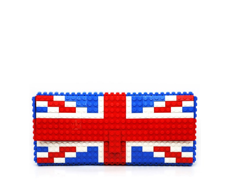 British flag clutch purse made with LEGO® bricks FREE SHIPPING purse handbag legobag trending fashion clutch bridesmaid wedding birthday image 1