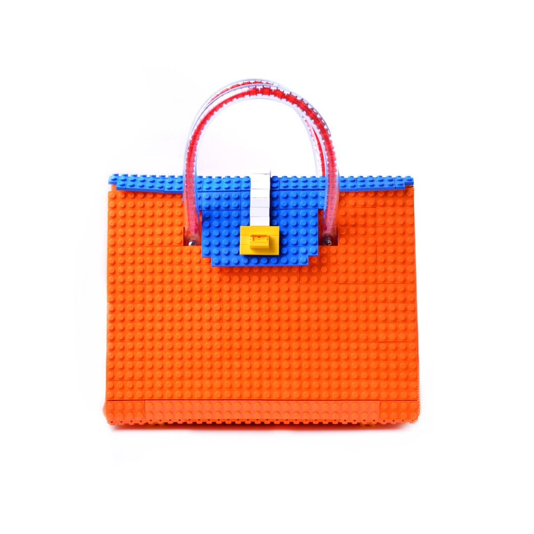 The Big Brick Bag in Orange & Blue Made Entirely of LEGO® Bricks FREE