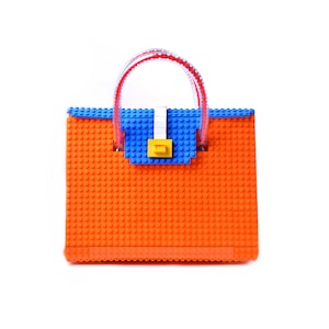 The Big Brick Bag in orange & blue made entirely of LEGO® bricks FREE SHIPPING lego gift handbag trending fashion