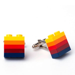 MEXICO striped cufflinks made with LEGO® bricks FREE shipping gift idea