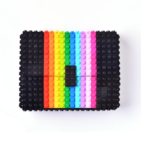Black "Rainbow" box clutch made entirely with LEGO® bricks free shipping lego gift purse handbag birthday