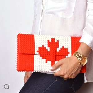 Oversize CANADA flag clutch purse made entirely of Lego bricks FREE SHIPPING Independence Day handbag big image 6