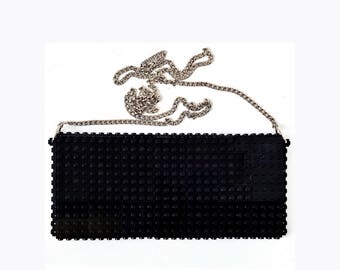 Black bulk clutch purse on a chain made with LEGO® bricks FREE SHIPPING purse handbag legobag trending fashion clutch bag