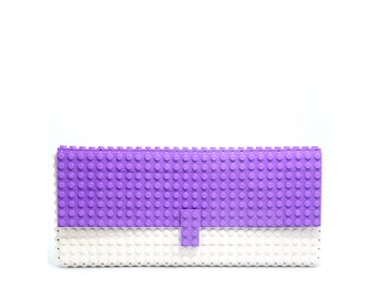 Lavender & white clutch purse made with LEGO® bricks FREE SHIPPING purse handbag legobag trending fashion lego