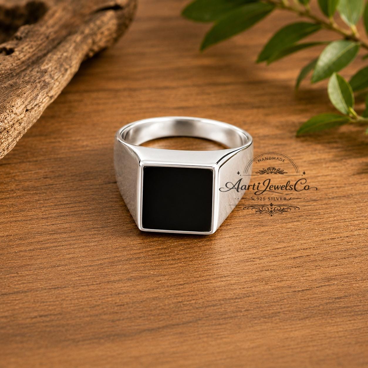 アクセサリー Vintage Silver Square Onxy Ring 925 Handmade 925 Silver Mens Ring: Square Black Onyx Signet - Etsy