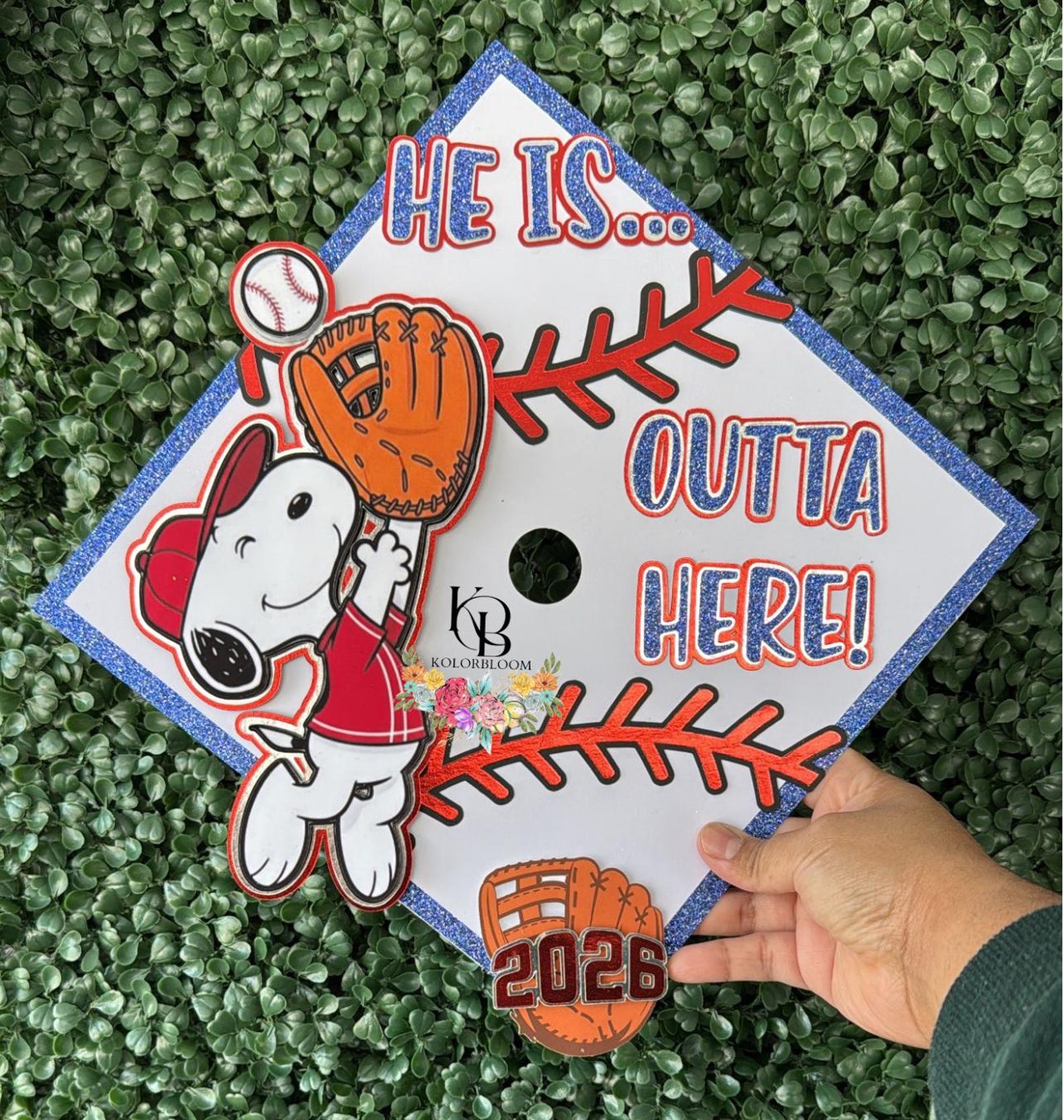 Baseball Graduation Cap Topper | Snoopy Theme, Class of 2026 - Etsy