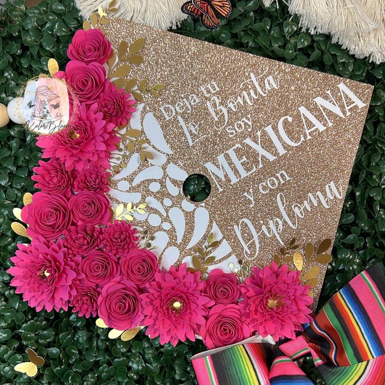 Mexican Talavera Grad Cap Topper, Custom Graduation Topper, Birrete ...