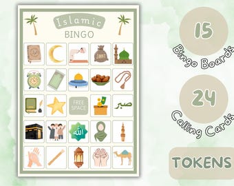 Islamic Printable Bingo Game | Ramadan Bingo | Islamic Educational Eid Game | Muslim Games | Islamic games | Eid Party games | Eid Activity