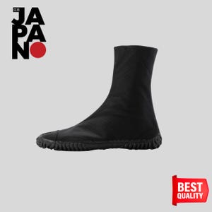 Traditional Japanese Tabi Boots Jikatabi Black - 7 clasps, Short