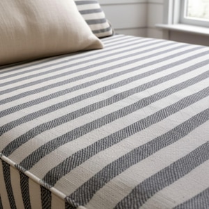 2&quot; Thick Striped Custom Bench Cushion Indoor, Window Seat Cushion, Ikea Nook Cushion, Personalized Kallax Cushion, Farmhouse Floor Cushion