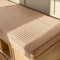 2" Thick Striped Linen Custom Bench Cushion Indoor, Washable Floor Cushion, Window Seat Cushion, Linen Reading Nook Cushion, Floor Pillow
