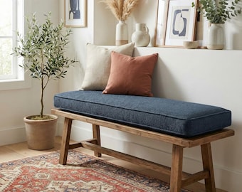 3" Thick Custom Bench Cushion Indoor,Farmhouse Window Seat Cushion,Kallax Cushion,Bench Nook Cushion,Large Floor Cushion,Eclectic Home Decor