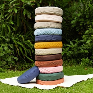 Round Outdoor Custom Chair Cushion With 22 Dens Foam, Personalized Decorative Chair Cushion, Seat Chair Cushion, Waterproof Chair Cushion