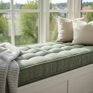 4 &quot;benutzerdefiniertes getuftetes Bankkissen für Innen, bequemes und hochwertiges Bodenkissen Lesekissen, Fenstersitzkissen, Kallax-Kissen