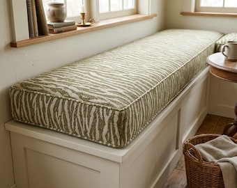 Custom Bench Cushion for Built In Bench, Made to Measure Seat Pad, Custom Window Seat Cushion, Bespoke Indoor Bench Seating, Kallax Cushion