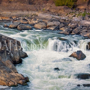 Great Falls Mathis Gorge landscape photo | Potomac River Maryland Virginia waterfall picture| scenic nature print | waterfall art gift
