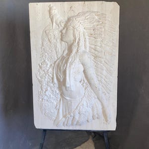 Marble Girl Relief Sculpture | Elegant Wall Art Decor for Home & Office | Classical Handmade Statue Gift ,Marble Relief, marble Sculpture