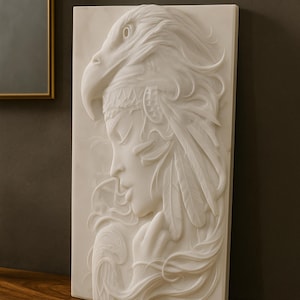 Marble Girl Relief Sculpture | Elegant Wall Art Decor for Home & Office | Classical Handmade Statue Gift ,Marble Relief, marble Sculpture