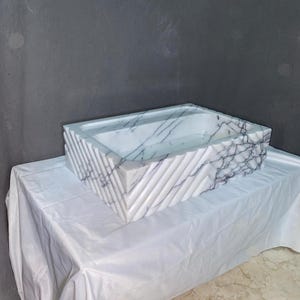 Handcrafted Lilac Marble Sink: Elegant Bathroom Basin