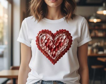 3D Paper Quilled Heart PNG, Coquette Valentine Clipart (Digital Download PNG