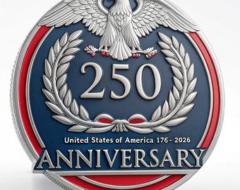 USA 250th Anniversary Eagle Crest, Patriotic Semiquincentennial Seal (PNG Digital Download)