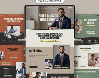 Squarespace Template for Creative Agency, Virtual Assistant, Small Business, Portfolio Website, Blue Squarespace 7.1 Premium Design