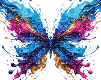 Watercolor Butterfly Clipart, Botanical Insect PNG Bundle (Digital Download)