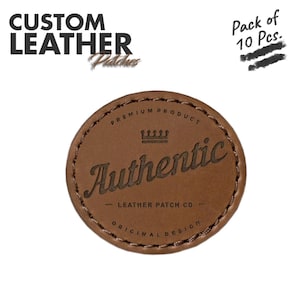 Benutzerdefinierte Lederpatches - graviert, geprägt, geprägt, aufgenäht (10er-Set) Kostenloser digitaler Designversand